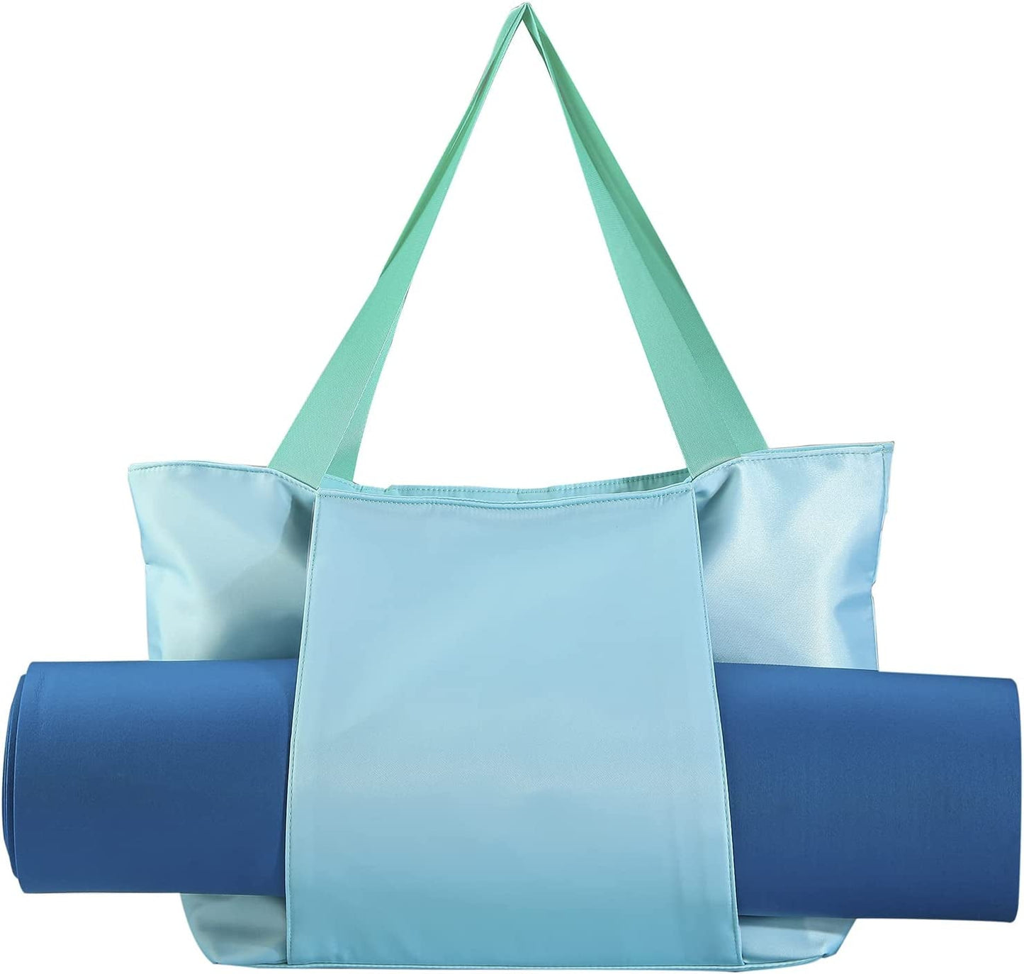 QXFEGJQ Yoga Mat Bag,Women Large Yoga Tote Bag Shoulder Bag Shoulder Bag Laptop Bag Top Handle Handbag with Hidden Velcro Pockets