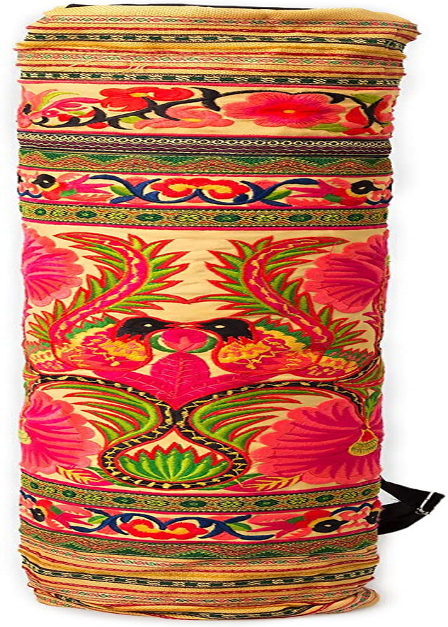 Changnoi Handmade Yoga Mat Bag with Hmong Tribes Embroidery from Thailand
