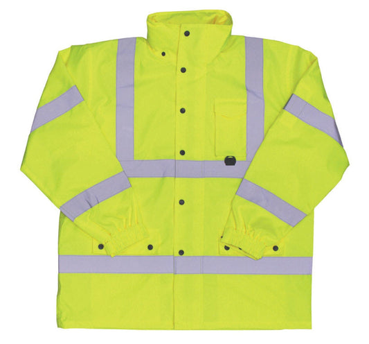 Boss 3NR6000M High Visibility Waterproof Lined Rain Jacket, Medium