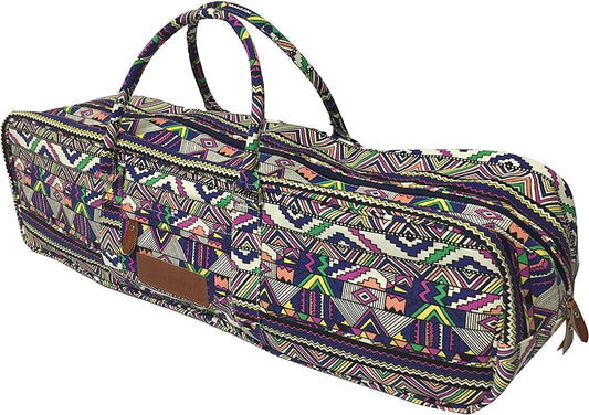 All-In-One Yoga Mat Bag with Pocket and Zipper - Patterned Canvas