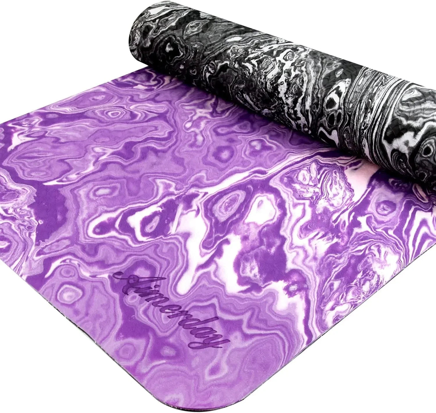 AIMERDAY Non Slip Yoga Mat Eco Friendly TPE Exercise Mat Premium Print 1/4 Inch Thick High Density Lightweight Pilates Mat with Carrying Strap for Floor Workout, Fitness & Hot Yoga 72" X 24"