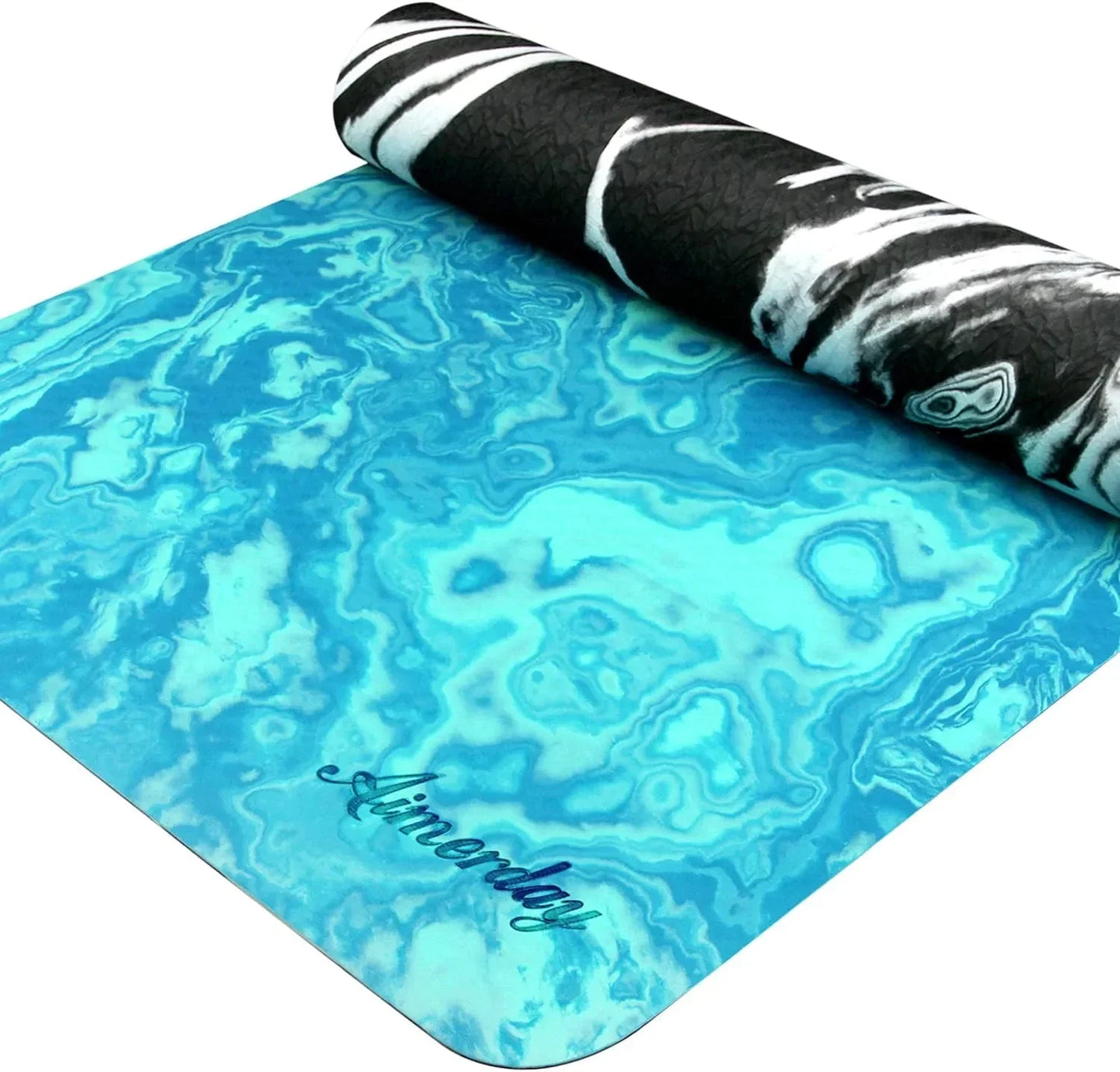 AIMERDAY Non Slip Yoga Mat Eco Friendly TPE Exercise Mat Premium Print 1/4 Inch Thick High Density Lightweight Pilates Mat with Carrying Strap for Floor Workout, Fitness & Hot Yoga 72" X 24"