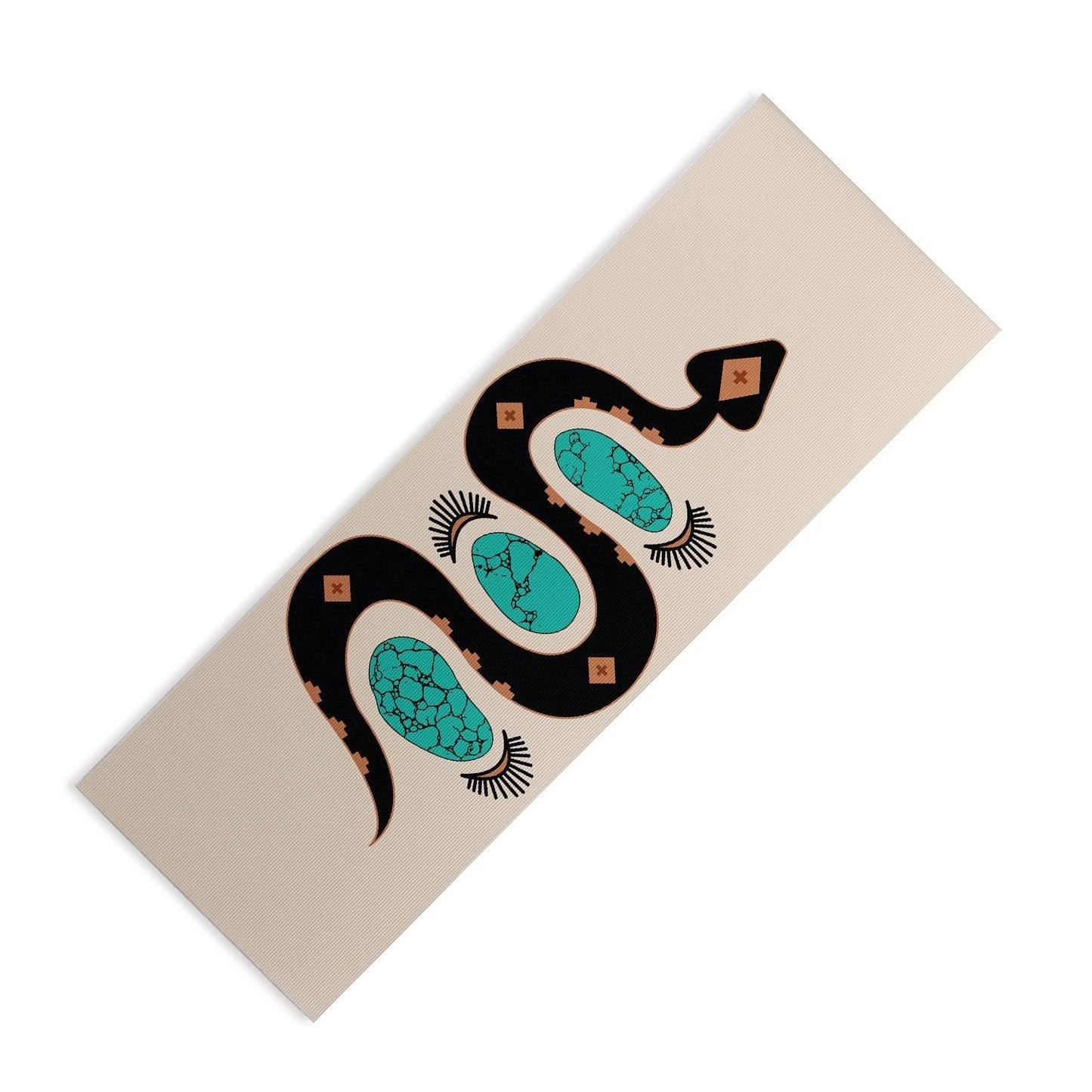 Southwestern Slither In Black Yoga Mat (DS) DD