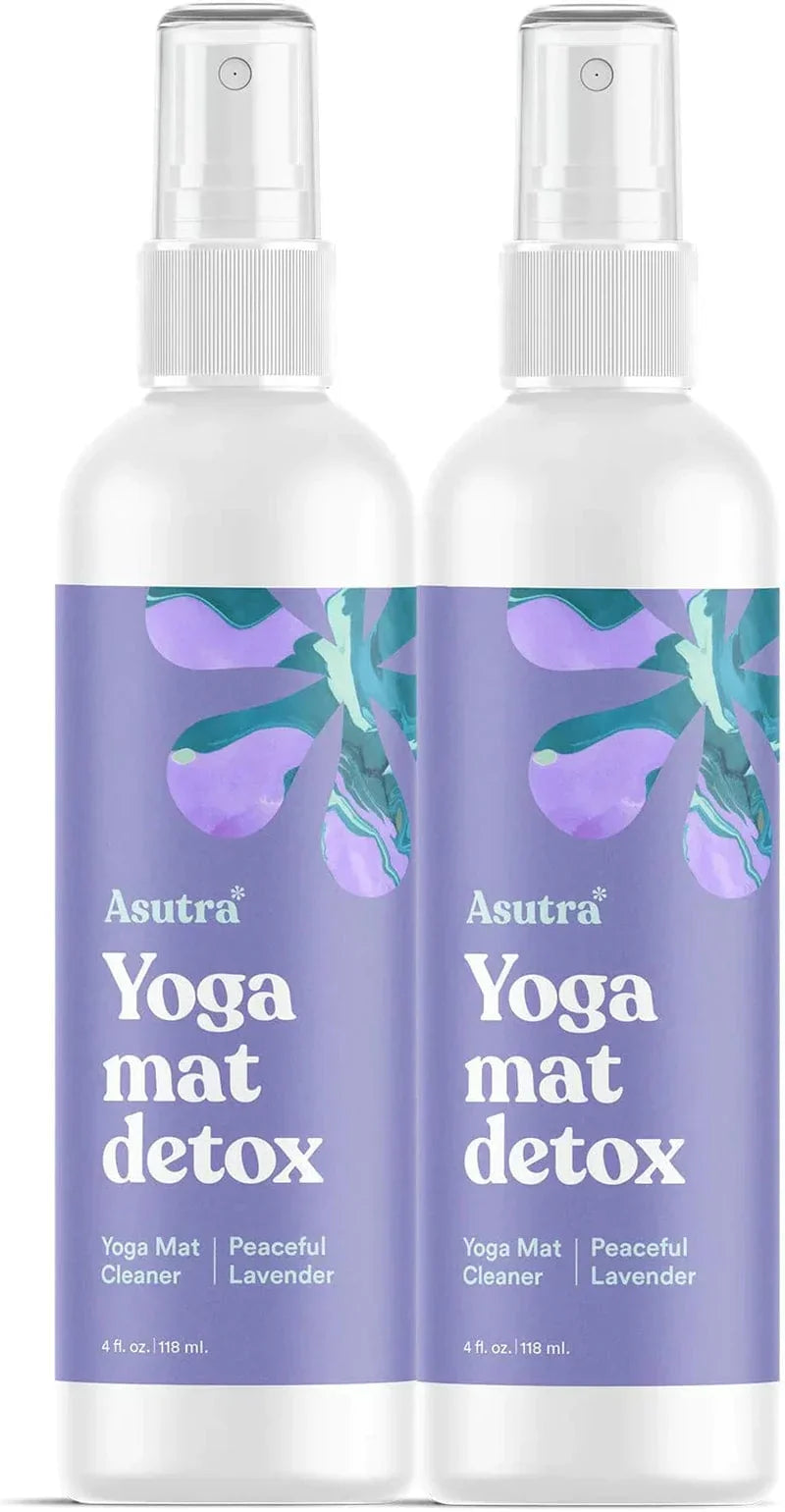 ASUTRA Organic Yoga Mat Cleaner Bundle Pack, 4 Fl Oz (Pack of 3) | Works for All Mats & No Slippery Residue | Restores and Refreshes Yoga Mats and Props | Citrus, Eucalyptus, and Lavender | Deep-Cleansing Natural Cleaner for Fitness Gear & Gym Equipment