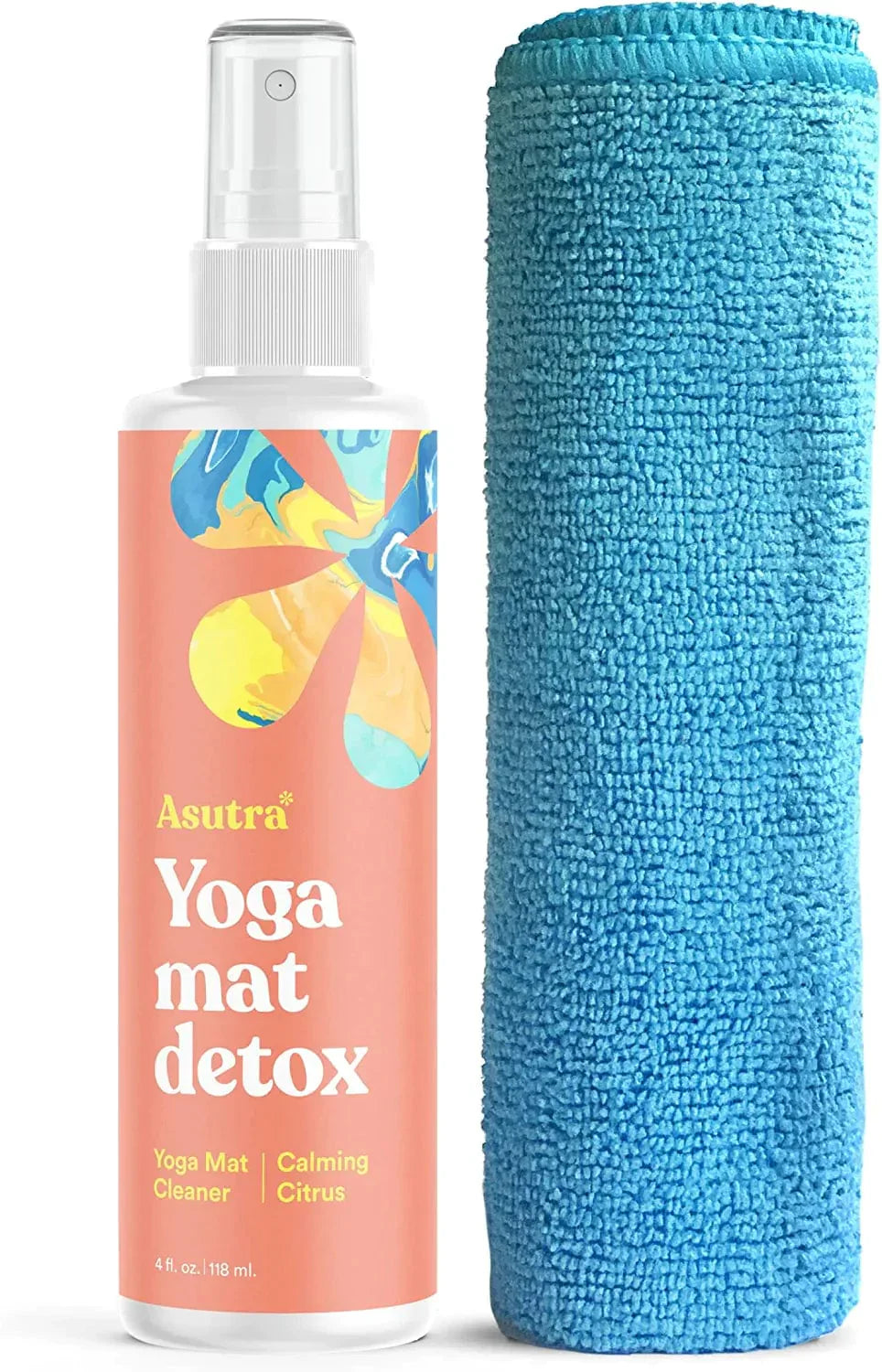ASUTRA Organic Yoga Mat Cleaner Bundle Pack, 4 Fl Oz (Pack of 3) | Works for All Mats & No Slippery Residue | Restores and Refreshes Yoga Mats and Props | Citrus, Eucalyptus, and Lavender | Deep-Cleansing Natural Cleaner for Fitness Gear & Gym Equipment