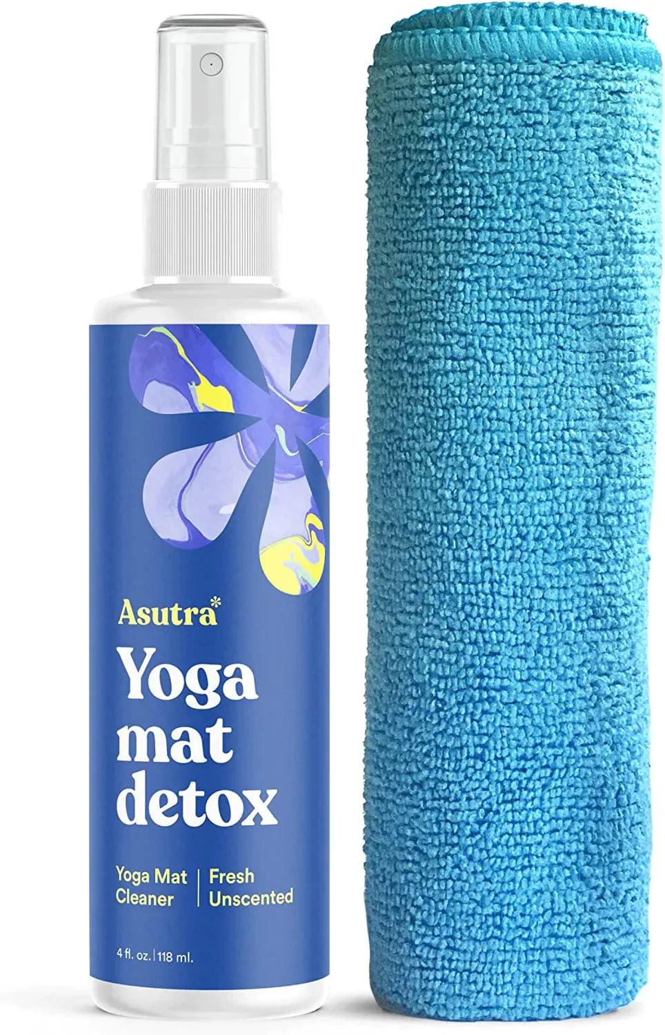 ASUTRA Organic Yoga Mat Cleaner Bundle Pack, 4 Fl Oz (Pack of 3) | Works for All Mats & No Slippery Residue | Restores and Refreshes Yoga Mats and Props | Citrus, Eucalyptus, and Lavender | Deep-Cleansing Natural Cleaner for Fitness Gear & Gym Equipment