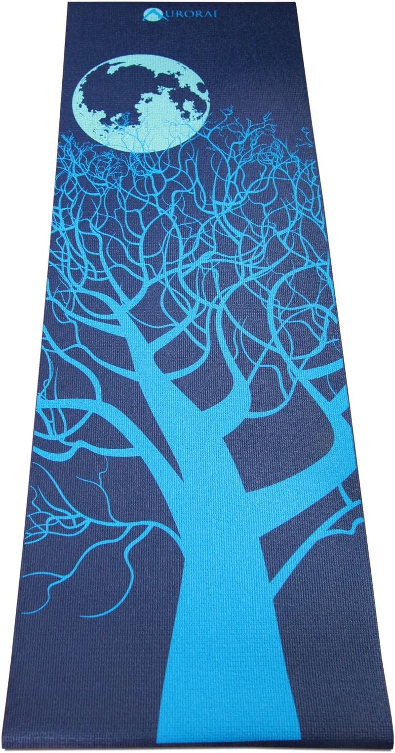 AURORAE Classic/Printed Extra Thick and Long Yoga Mat. Slip Free Rosin Included