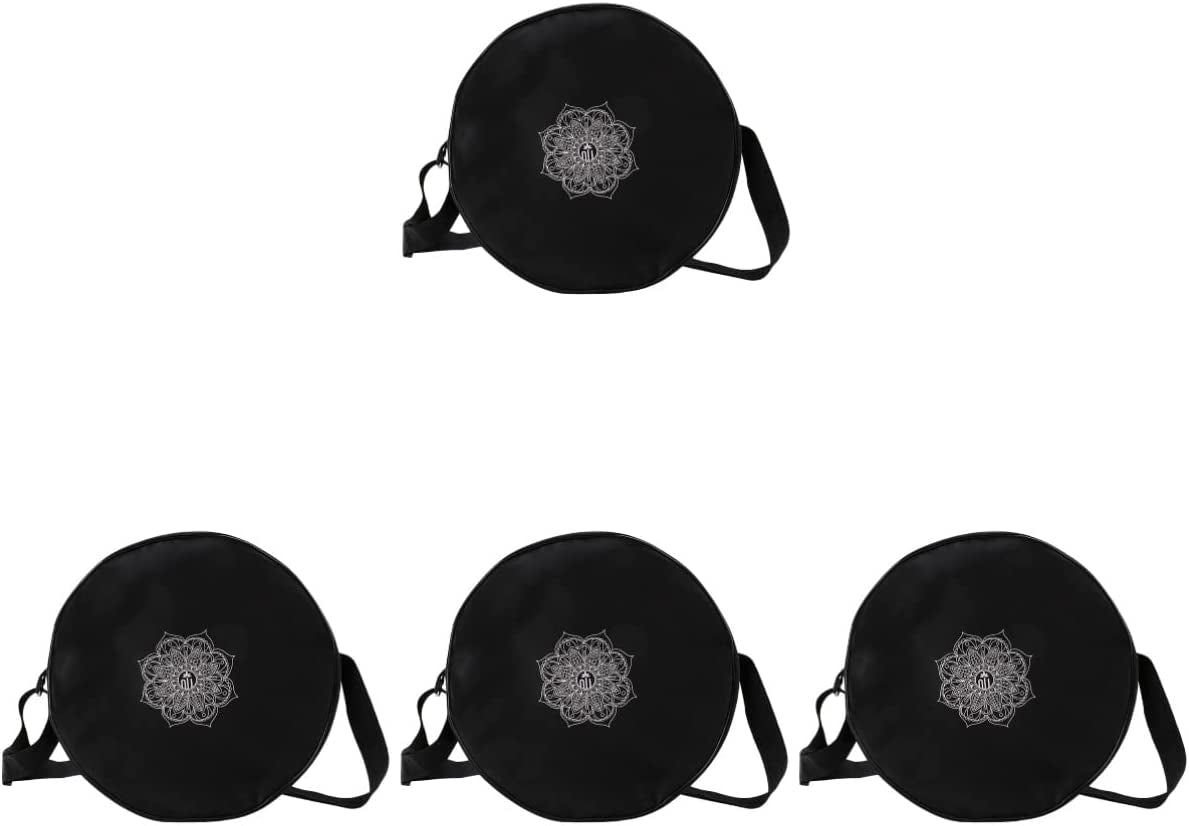 Sosoport 2Pcs Elegant Studio Accessory Double Wheel Nylon Organizing Carrier Black Massage Sports Prop Bags Tote with Pockets Er Travel Capacity Yoga Bag Exercise Flower