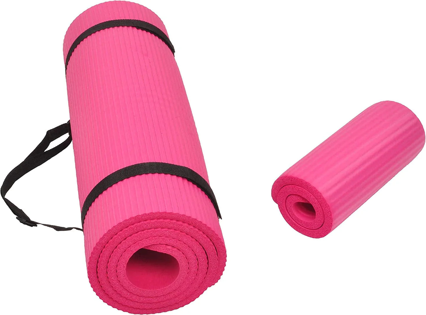 Balancefrom All Purpose 1/2-Inch Extra Thick High Density Anti-Tear Exercise Yoga Mat and Knee Pad with Carrying Strap and Yoga Blocks