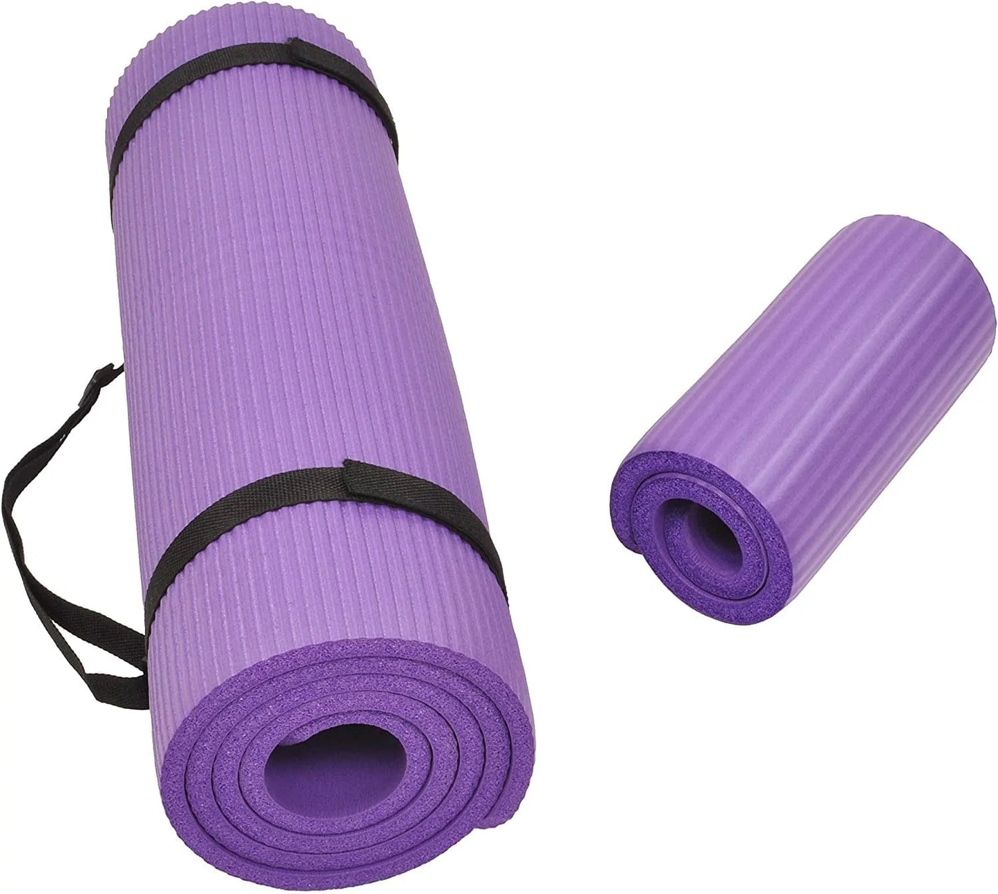 Balancefrom All Purpose 1/2-Inch Extra Thick High Density Anti-Tear Exercise Yoga Mat and Knee Pad with Carrying Strap and Yoga Blocks