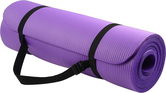 Balancefrom All Purpose 1/2-Inch Extra Thick High Density Anti-Tear Exercise Yoga Mat with Carrying Strap and Yoga Blocks