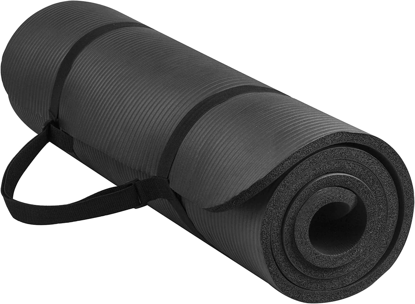 Balancefrom All Purpose 1/2-Inch Extra Thick High Density Anti-Tear Exercise Yoga Mat with Carrying Strap and Yoga Blocks