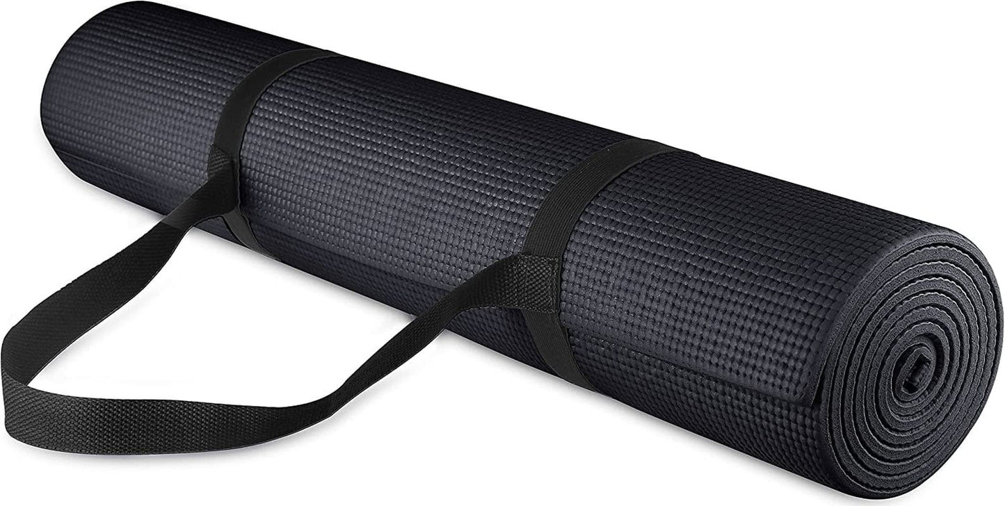 Balancefrom All Purpose 1/4-Inch High Density Anti-Tear Exercise Yoga Mat with Carrying Strap and Yoga Blocks