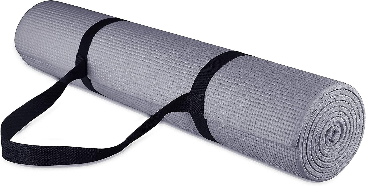 Balancefrom All Purpose 1/4-Inch High Density Anti-Tear Exercise Yoga Mat with Carrying Strap and Yoga Blocks