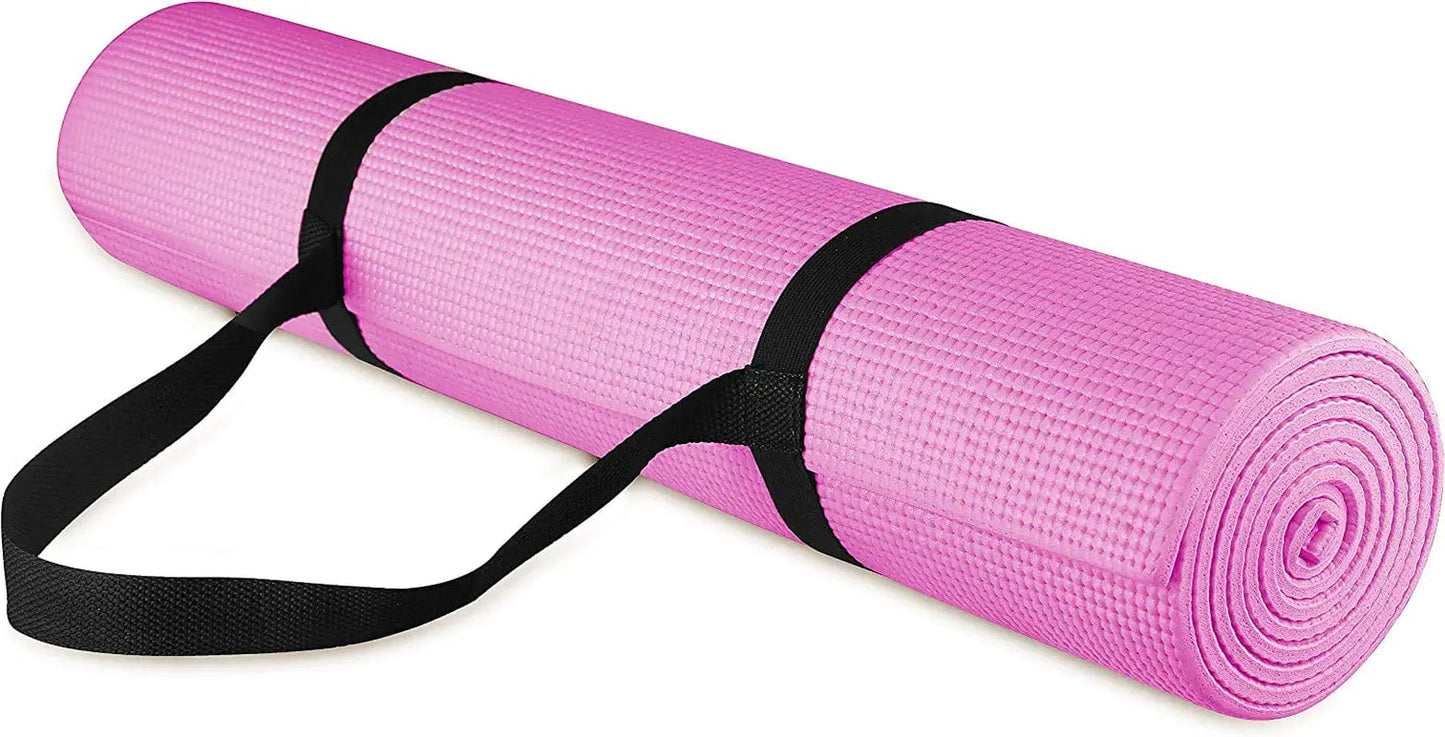 Balancefrom All Purpose 1/4-Inch High Density Anti-Tear Exercise Yoga Mat with Carrying Strap and Yoga Blocks