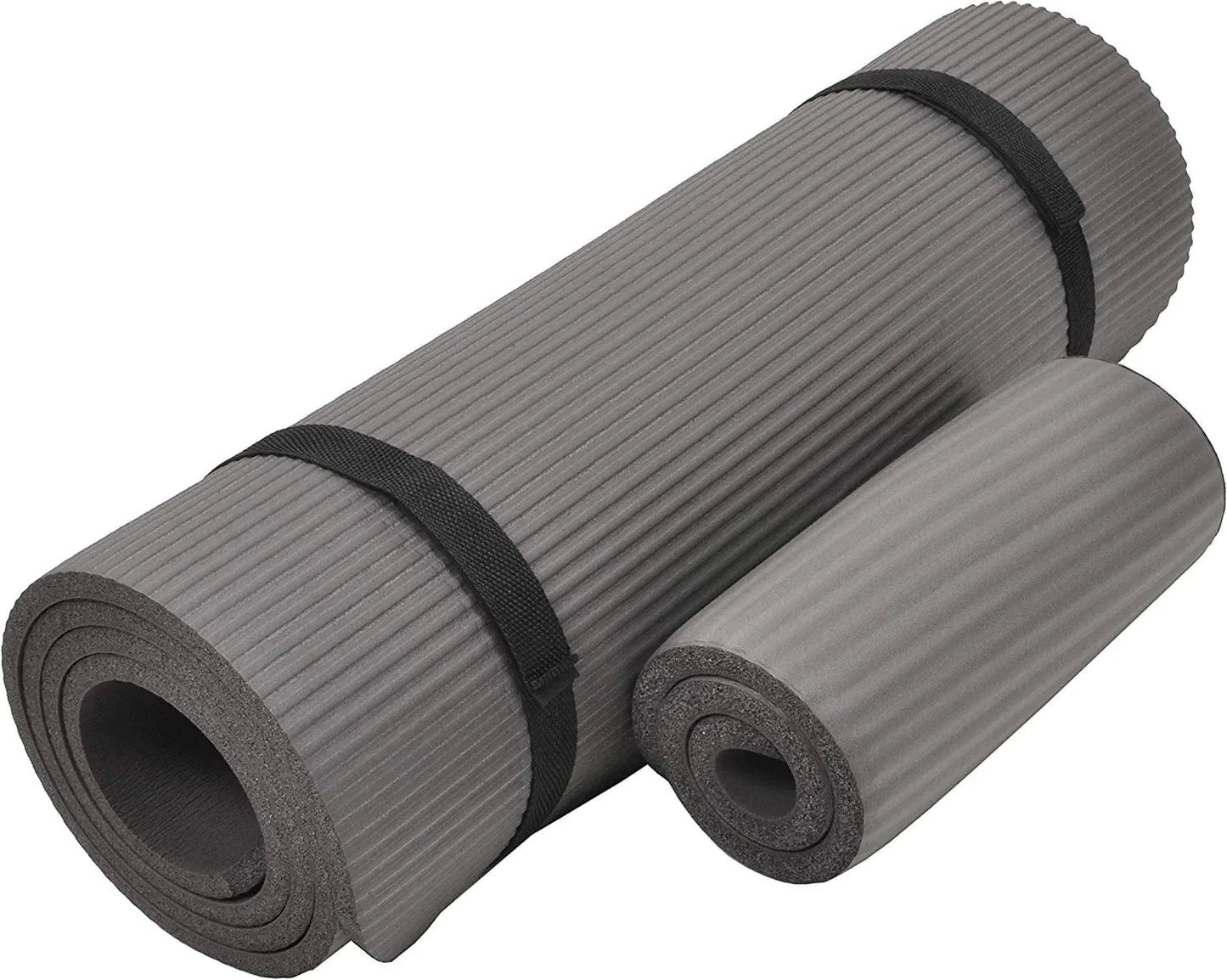 Balancefrom Everyday Essentials 1/2-Inch Extra Thick High Density Anti-Tear Exercise Yoga Mat with Knee Pad and Carrying Strap