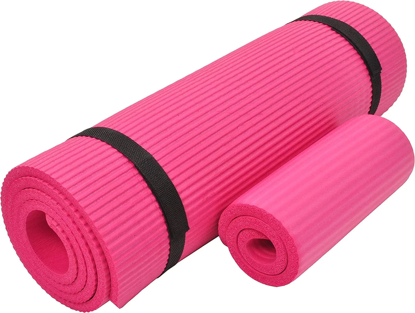 Balancefrom Everyday Essentials 1/2-Inch Extra Thick High Density Anti-Tear Exercise Yoga Mat with Knee Pad and Carrying Strap