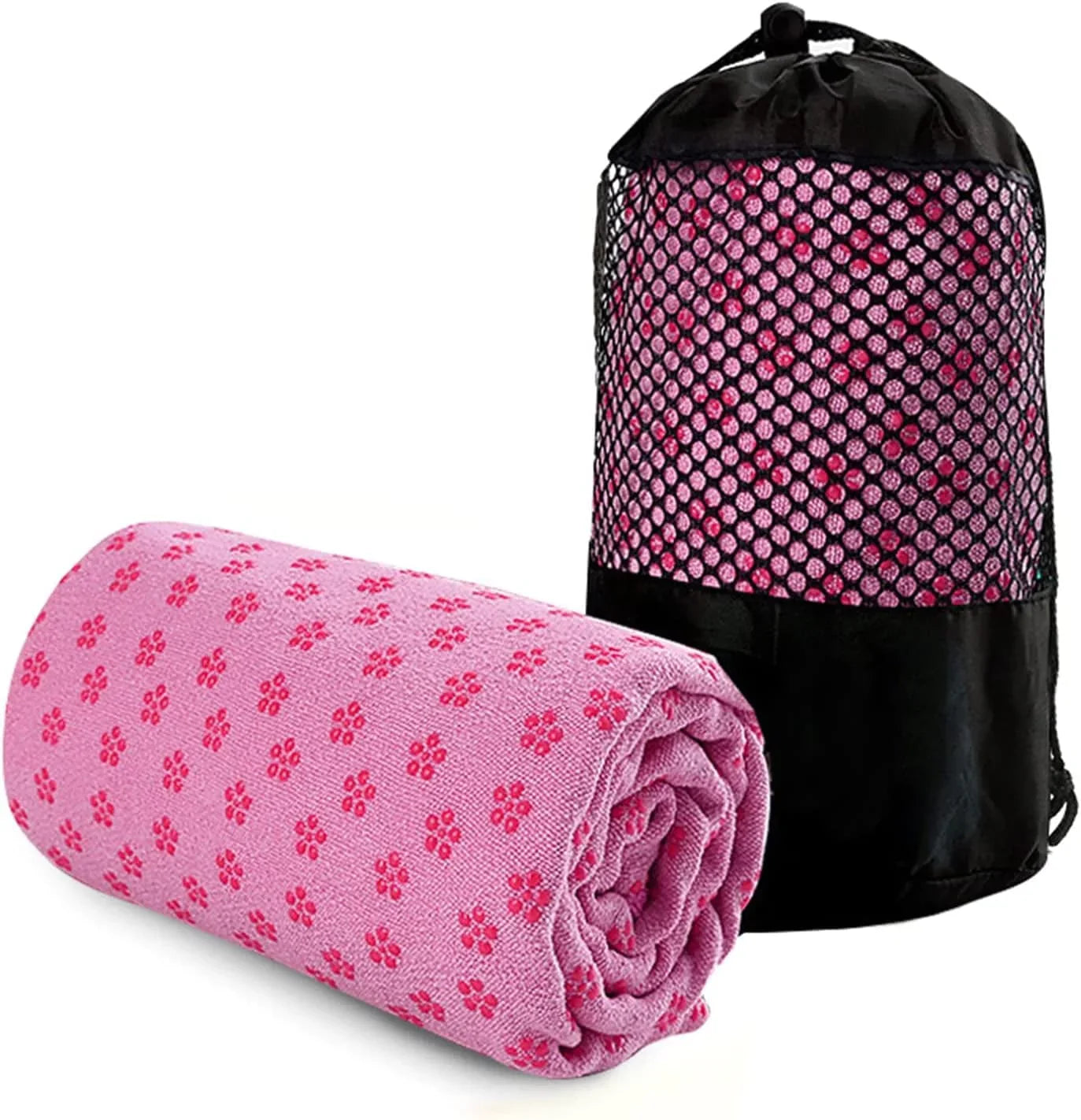 BESTORI Yoga Towel Quick Dry Fitness Towel Rubber Grip Dots Non-Slip Bottom for Pilate Exercise 72X24 Inches Orange