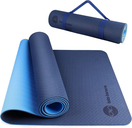 BOBO BANANA 1/4 Thick TPE Yoga Mat,72"X24" Eco-Friendly Non-Slip Exercise & Fitness Mat for Men&Women with Carrying Strap, Workout Mat for Yoga,Pilates& Floor Exercise