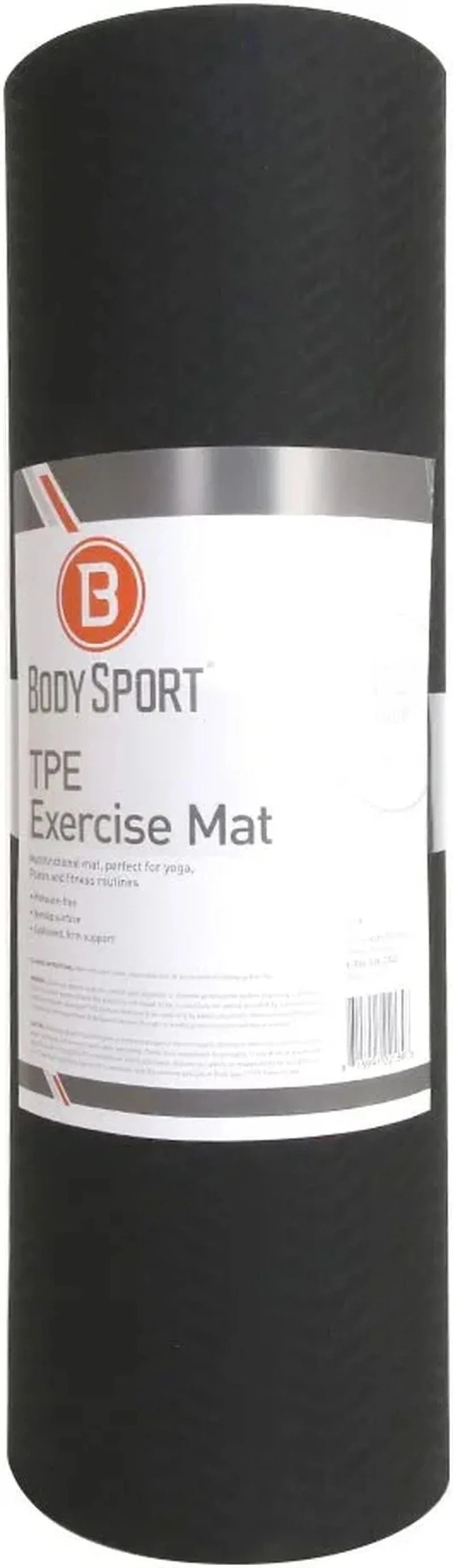 Body Sport® TPE Exercise Mat – 72 In. Black – Neoprene Mat – Non-Slip Yoga Mat – Sport Mat – Impact Mat – Exercising Mat