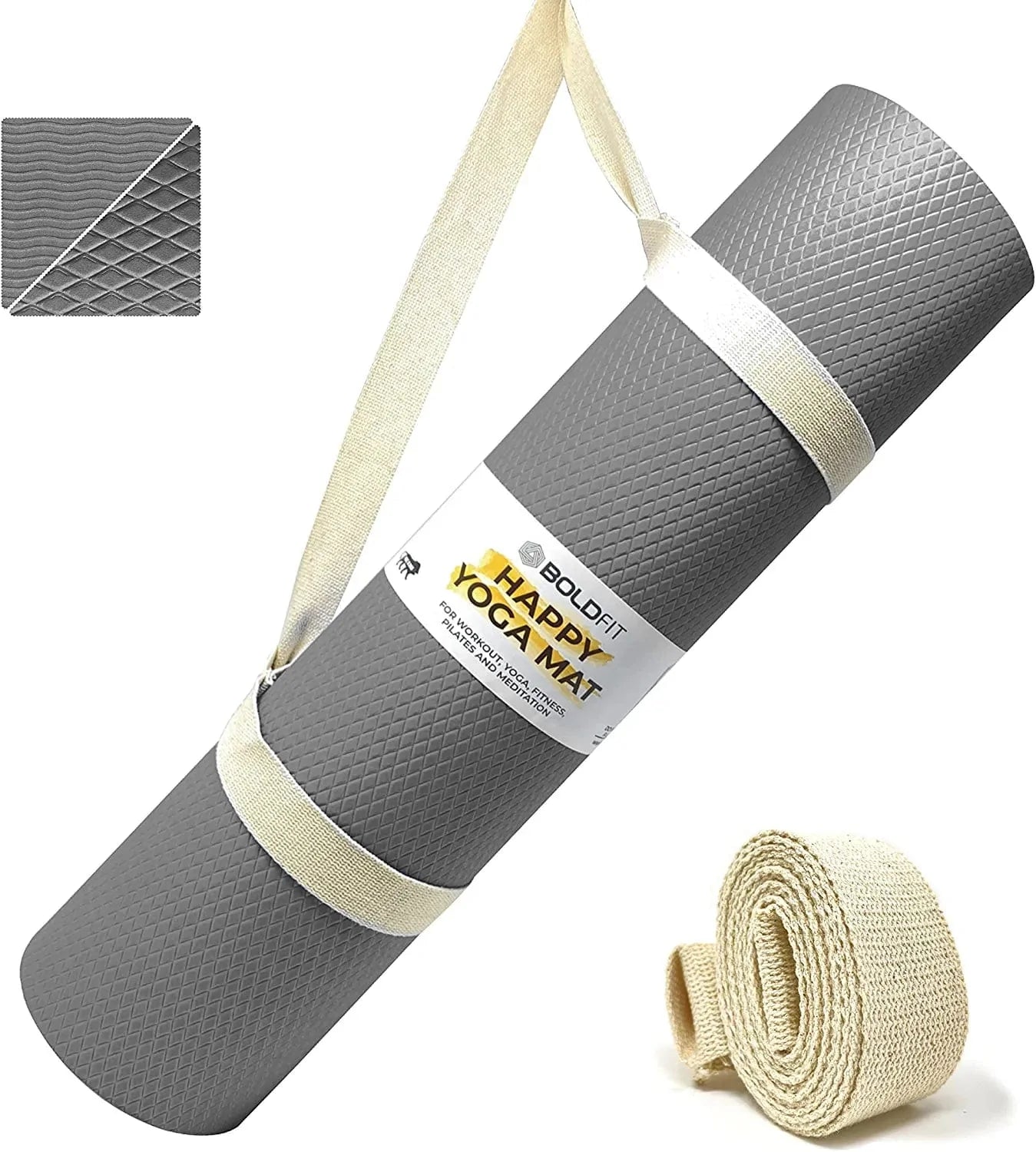 Boldfit Yoga Mat for Women and Men with Carry Strap EVA Material Extra Thick Exercise Mat for Workout Yoga Fitness Pilates and Meditation, anti Tear anti Slip for Home & Gym Use