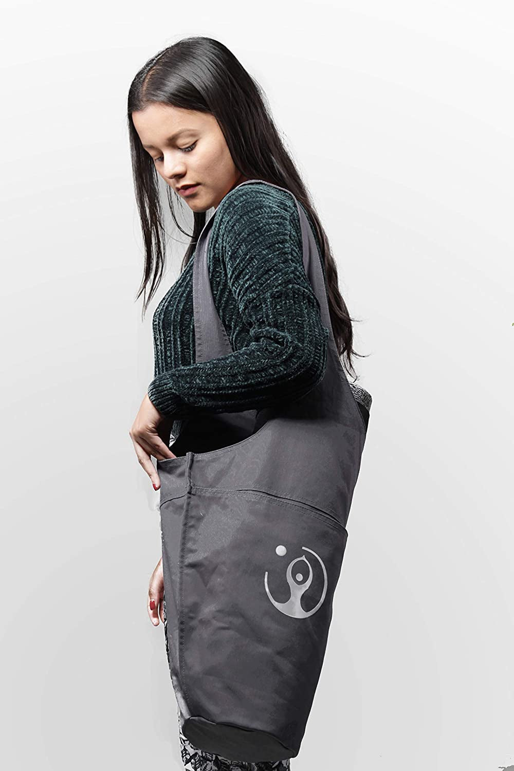 Dejavu Factory Large Yoga Mat Bag/Yoga Mat Bag Tote Sling Carrier with Zipper Pocket/Yoga Mat Bag with Long Strap/Fits All Most Sizes Mats/Yoga Mat Bag Carrier/Yoga Mat Bag Sling