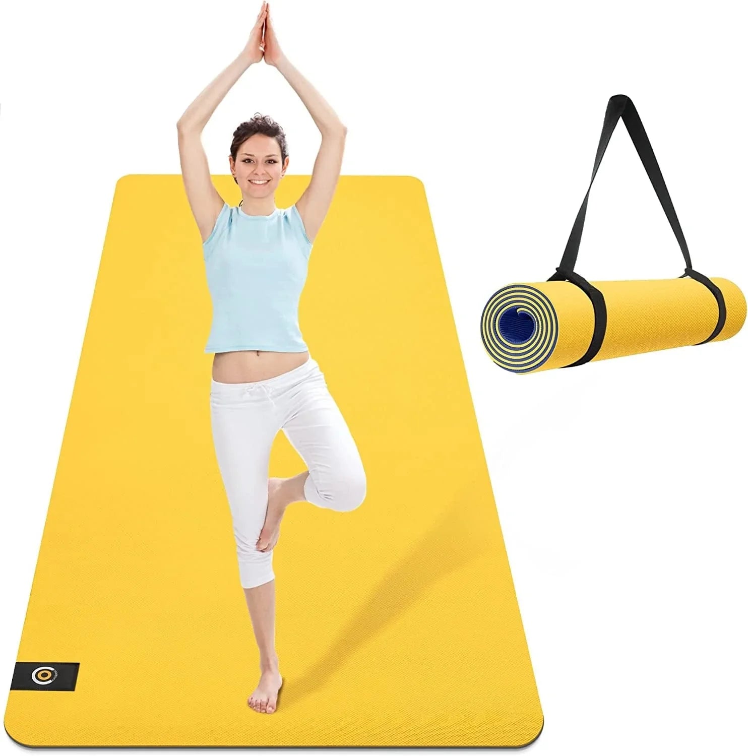 CAMBIVO Extra Wide Yoga Mat for Women and Men (72"X 32"X 1/4"), Eco-Friendly SGS Certified, Large TPE Exercise Fitness Mat for Yoga, Pilates, Workout