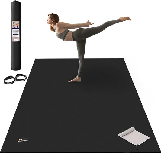 CAMBIVO Large Yoga Mat, Extra Thick Workout Mats for Home Gym, 6'X 4'X 8 Mm Non Slip Wide Exercise Mat for Pilates, Stretching or Cardio, Use without Shoes