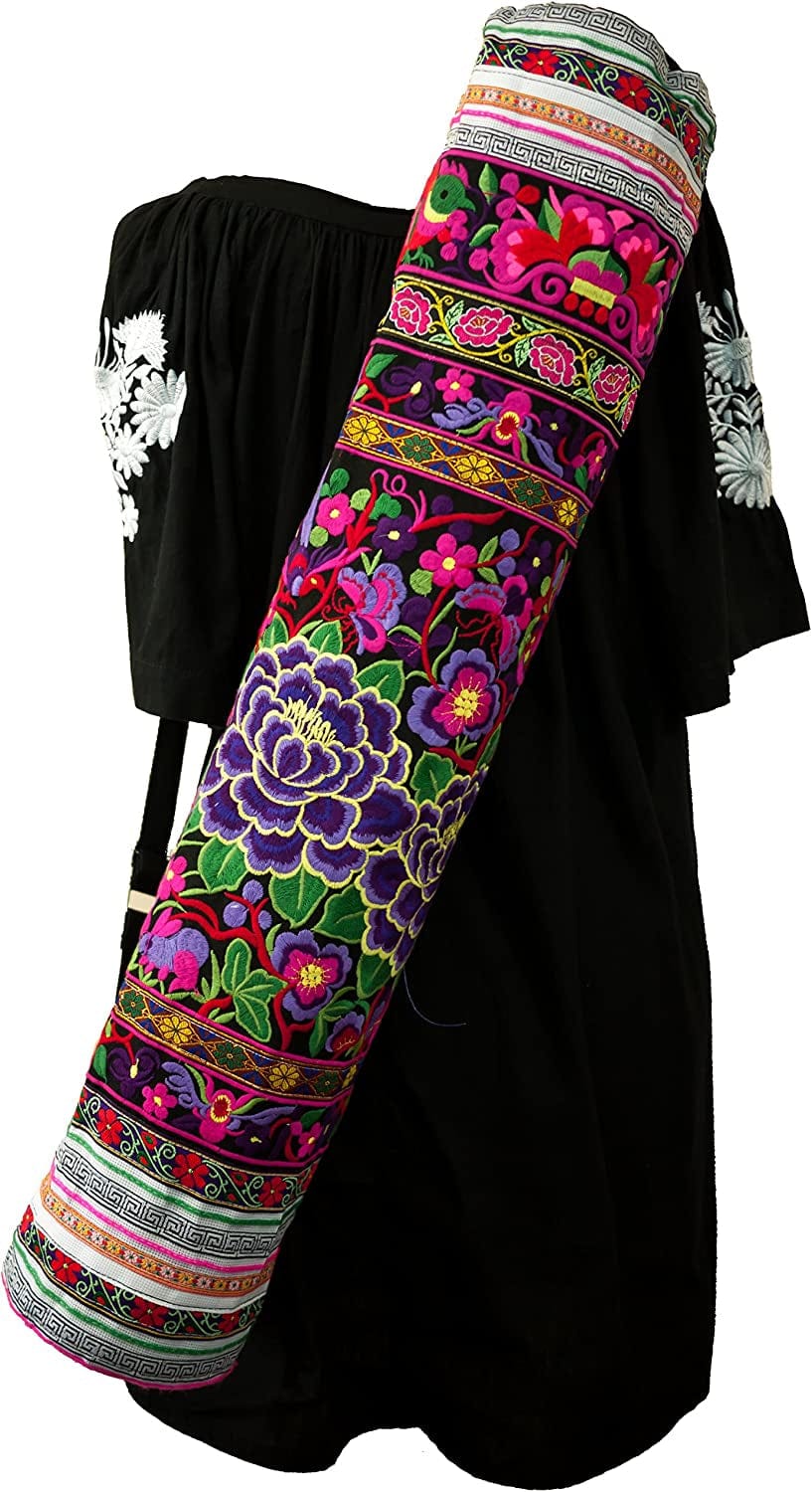 Cccollections Yoga Pilates Mat Bags Carriers - Embroidered Adjustable Carry Strap Yoga Bag Unique Bohemian