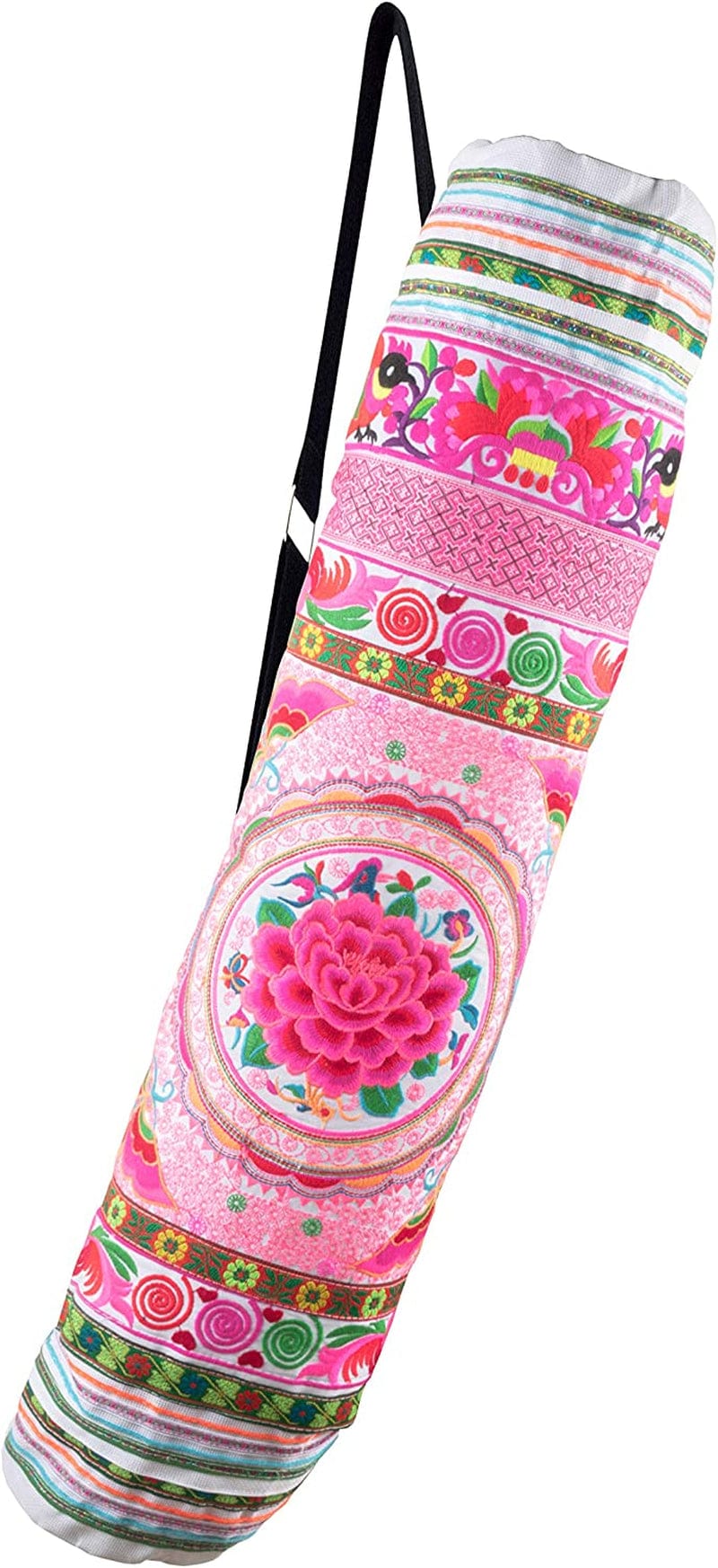 Cccollections Yoga Pilates Mat Bags Carriers - Embroidered Adjustable Carry Strap Yoga Bag Unique Bohemian