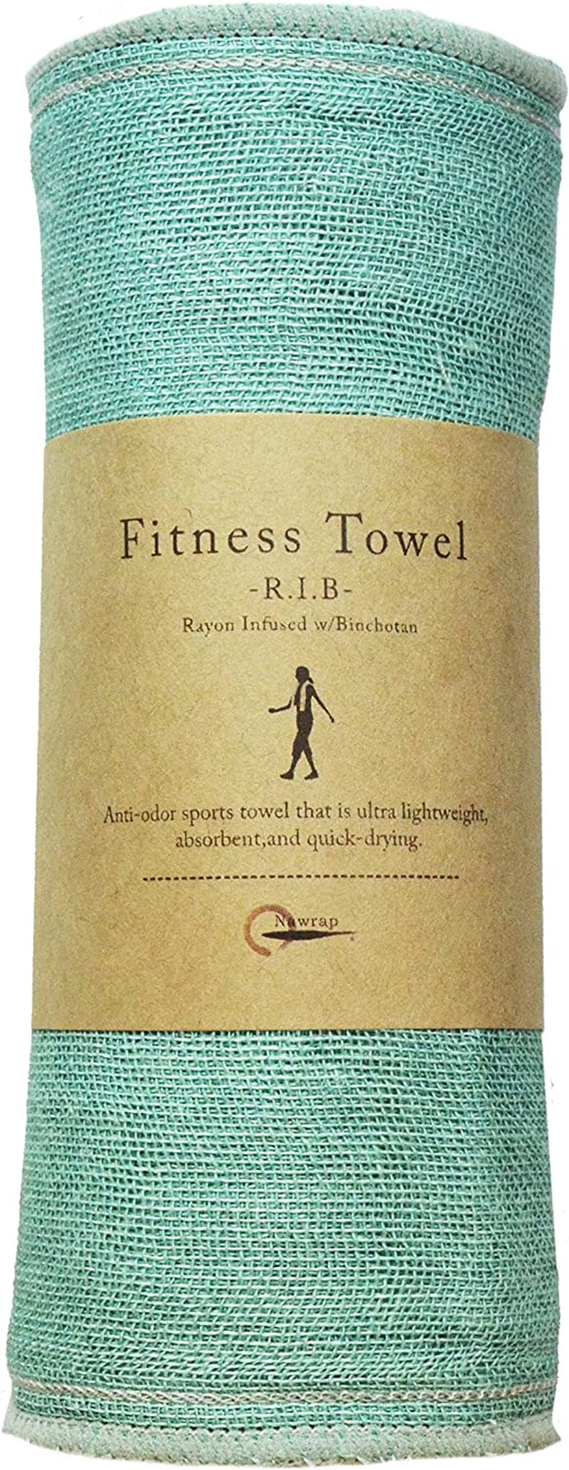 Charcoal-Infused Fitness Sports Towel, Naturally Anti-Odor and Absorbent, 6 X 42 in - Turquoise X Gray