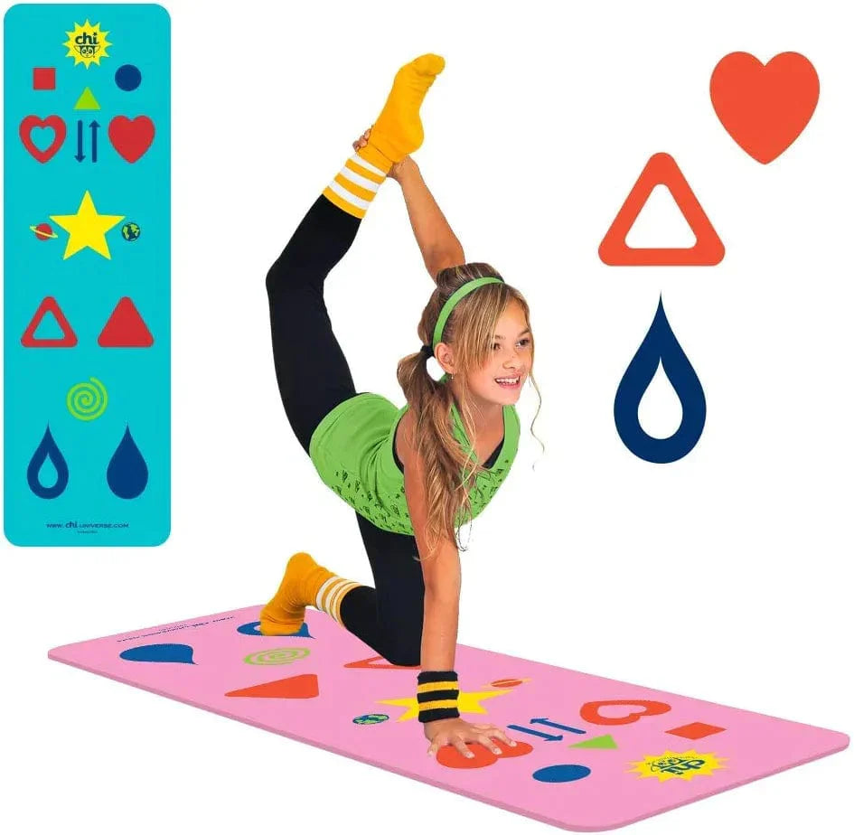 Chi Universe, Phresh Chi Yoga Mat for Exercise, Meditation, Fitness, Wellness - Free Game App, Fun Activities & How-To Poster - Easy to Learn for All Levels - Aligns the Body - Follow the Symbols