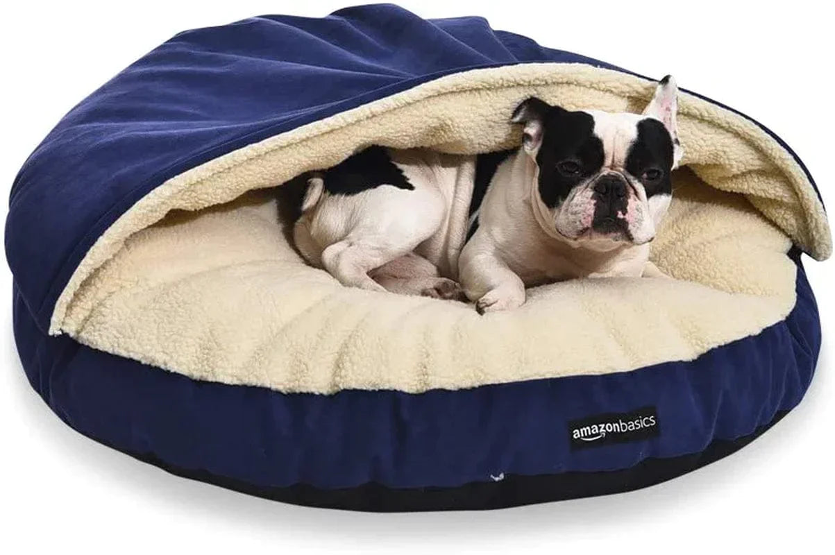 Cozy Pet Cave Bed, Large 35 X 35 X 13 Inches, Blue