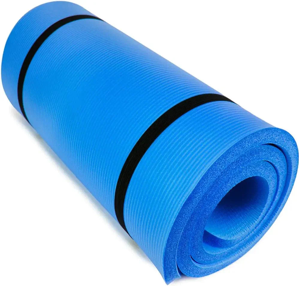 Crown Sports Exercise Mat 1 in Thick, 72 X 24 in with Arm Strap - Non-Slip Exercise Mat with High Density Foam for Yoga and Pilates Exercise Workouts - 4X Thicker than Other Exericse Mats