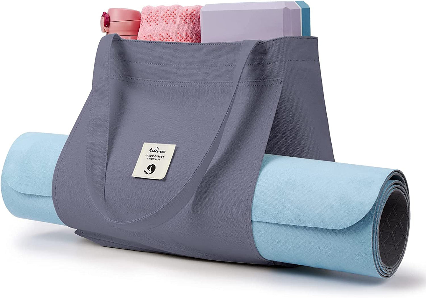 WLLWOO WLLWOO Yoga Bags for Women with Yoga Mats Bags Carrier Carryall Canvas Tote for Pilates Shoulder for Travel Office Beach Workout