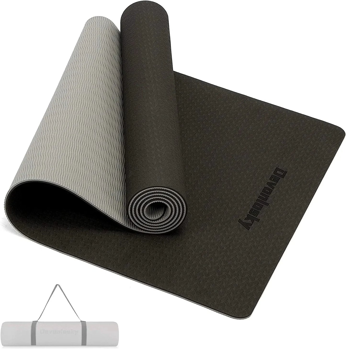 Devonlosky Yoga Mat, Non-Slip Eco Friendly Exercise Yoga Mat for Men and Women, 1/4-Inch Thick High Density Pro Mat with Carrying Strap for Yoga Pilates and Fitness Exercise