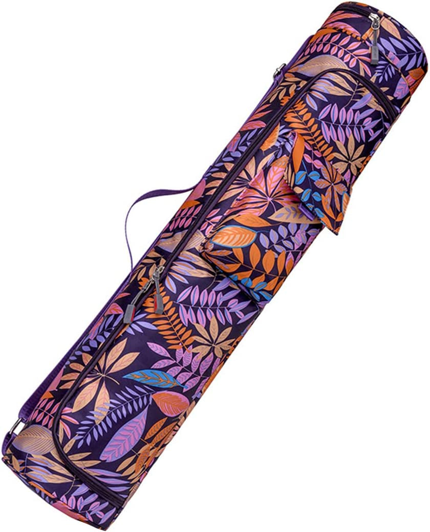 WEIPING LF Yoga Mat Bag, Exercise Yoga Mat Carrier Bag with 2 Multi-Functional Storage Pockets and Adjustable Shoulder Strap Fits Most Size Mats