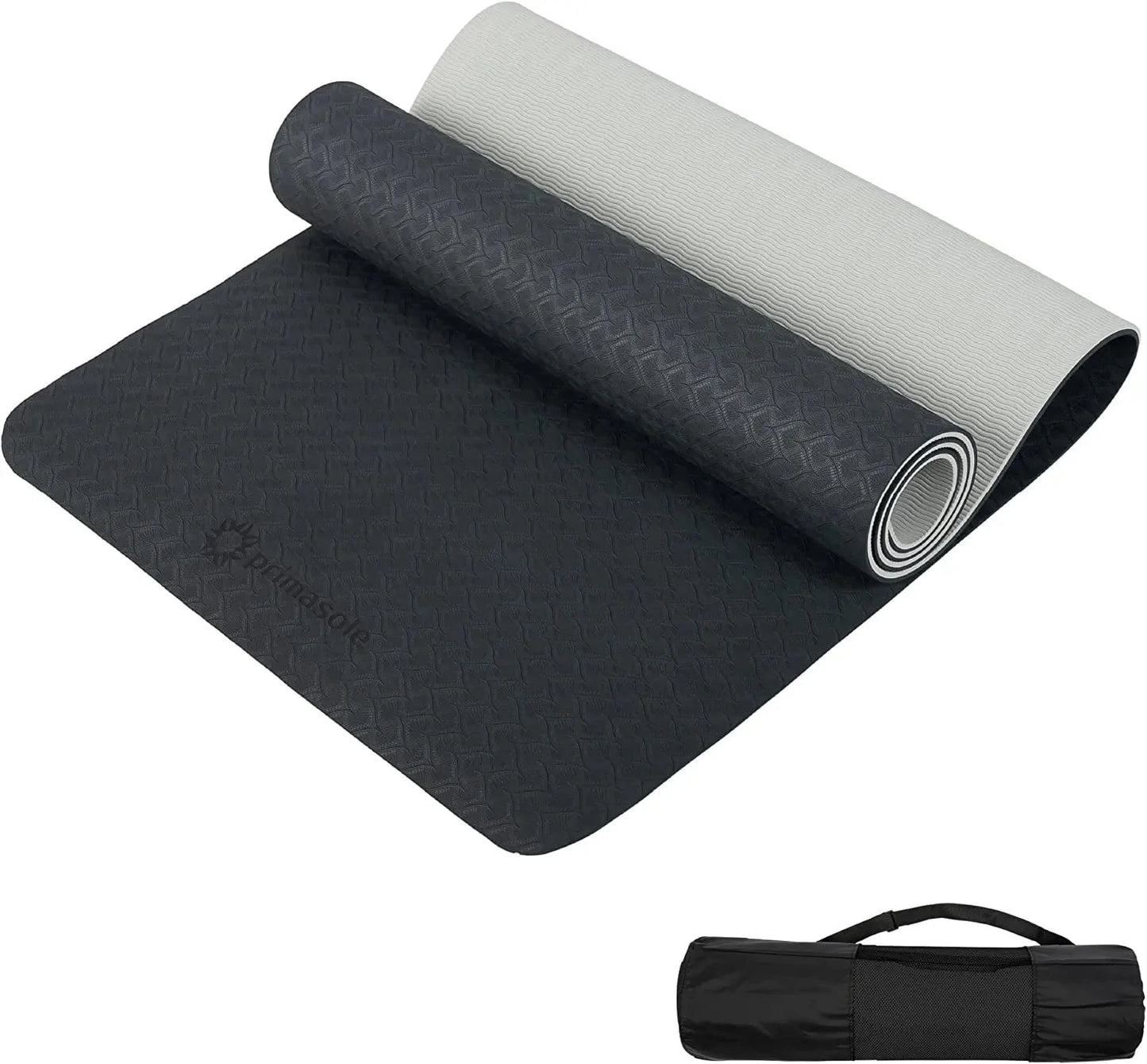 ( Exclusive Brand) Prime Yoga Mat, 0.2 Inches (6 Mm), Lightweight, TPE Material, Anti-Slip on Both Sides, Fitness Mat, High Density, Storage Bag Included, Pilates, Exercise Mat, Training Mat, Portable, Storage Bag Included
