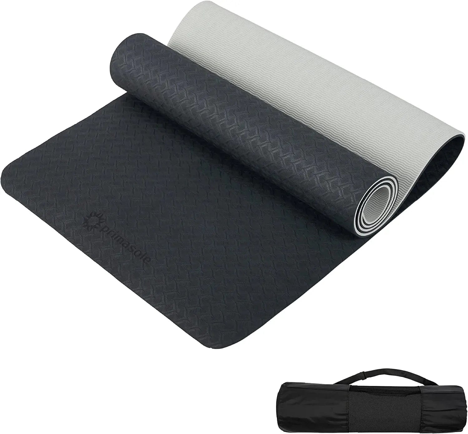 ( Exclusive Brand) Prime Yoga Mat, 0.2 Inches (6 Mm), Lightweight, TPE Material, Anti-Slip on Both Sides, Fitness Mat, High Density, Storage Bag Included, Pilates, Exercise Mat, Training Mat, Portable, Storage Bag Included