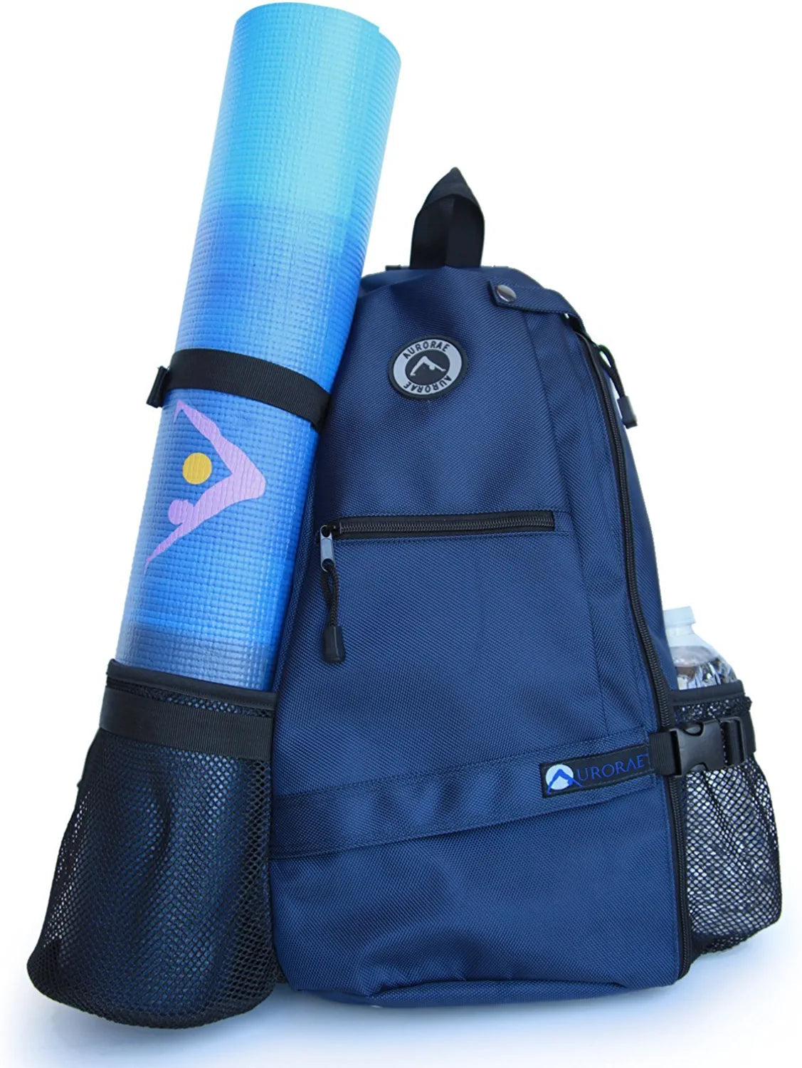 AURORAE Yoga Mat/Gym Cross-Body Travel Sling Back Pack. Mat Sold Separately.