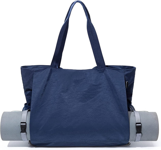 BOCMOEO Yoga Mat Bag, Yoga Tote Bags and Carriers for Women, Waterproof Yoga Mat Carrying Bag Shoulder Gym Bag with Yoga Mat Holder & Wet Pocket for Gym, Yoga, Pilates, Travel, Beach and Daily Use