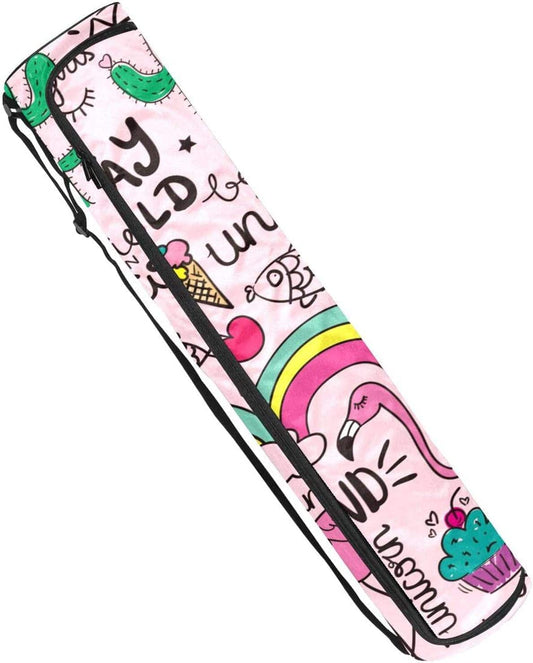 Rainbow Pink Yoga Mat Carrier Bag with Shoulder Strap Yoga Mat Bag Gym Bag Beach Bag