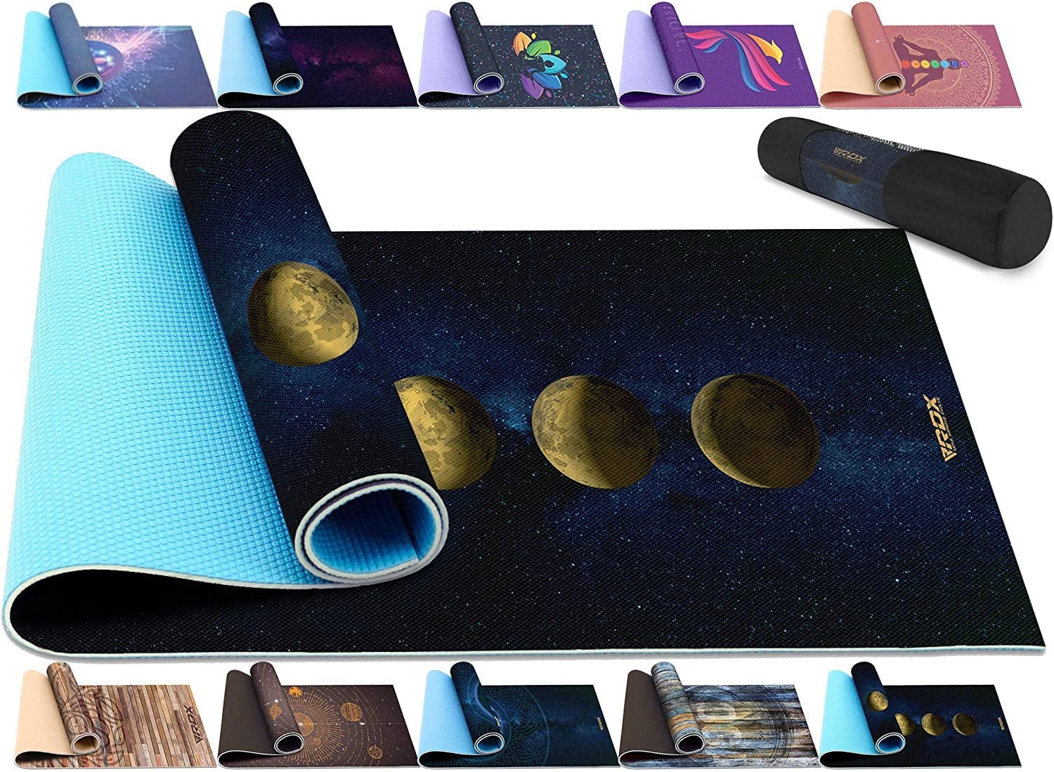 RDX Yoga Mat 6Mm Thick with Straps and Carry Bag, REACH ROHS Certified, 6P Latex Free, Non Slip Mats for Men Women, Home Gym Fitness Workout Pilates Aerobic Planks, 183 X 61CM