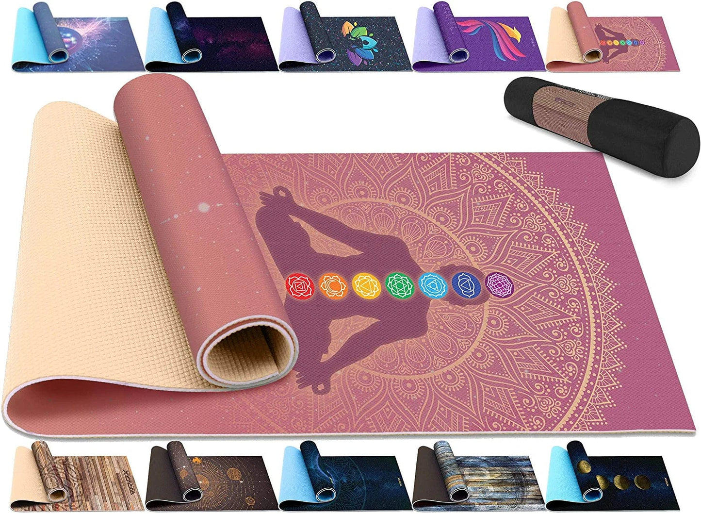 RDX Yoga Mat 6Mm Thick with Straps and Carry Bag, REACH ROHS Certified, 6P Latex Free, Non Slip Mats for Men Women, Home Gym Fitness Workout Pilates Aerobic Planks, 183 X 61CM