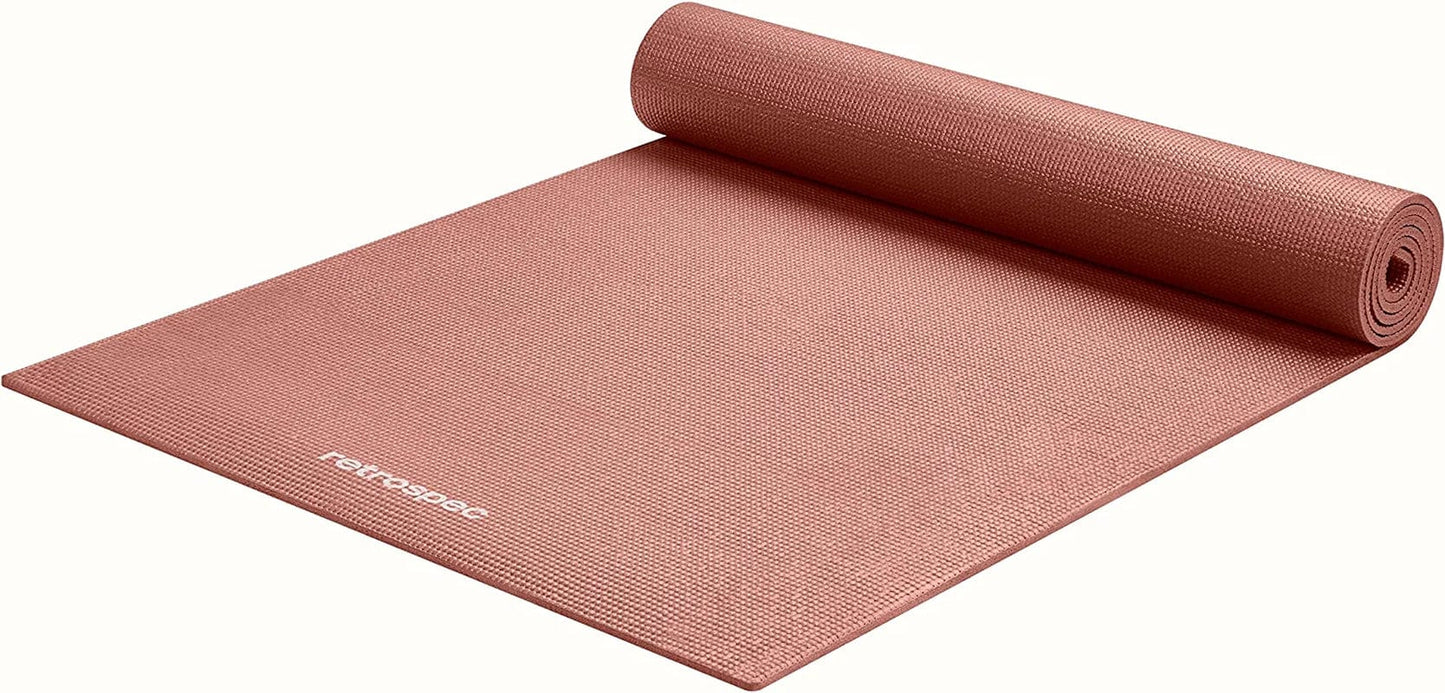 Retrospec Pismo Yoga Mat W/Nylon Strap for Men & Women - Non Slip Excercise Mat for Yoga, Pilates, Stretching, Floor & Fitness Workouts