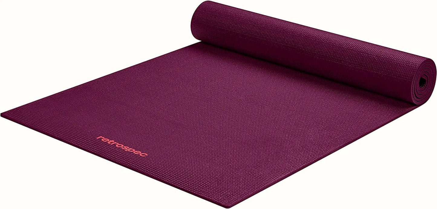 Retrospec Pismo Yoga Mat W/Nylon Strap for Men & Women - Non Slip Excercise Mat for Yoga, Pilates, Stretching, Floor & Fitness Workouts