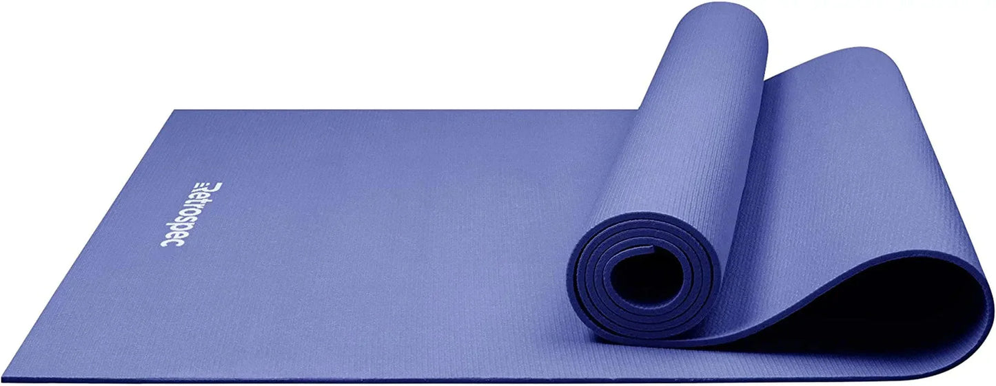 Retrospec Pismo Yoga Mat W/Nylon Strap for Men & Women - Non Slip Excercise Mat for Yoga, Pilates, Stretching, Floor & Fitness Workouts