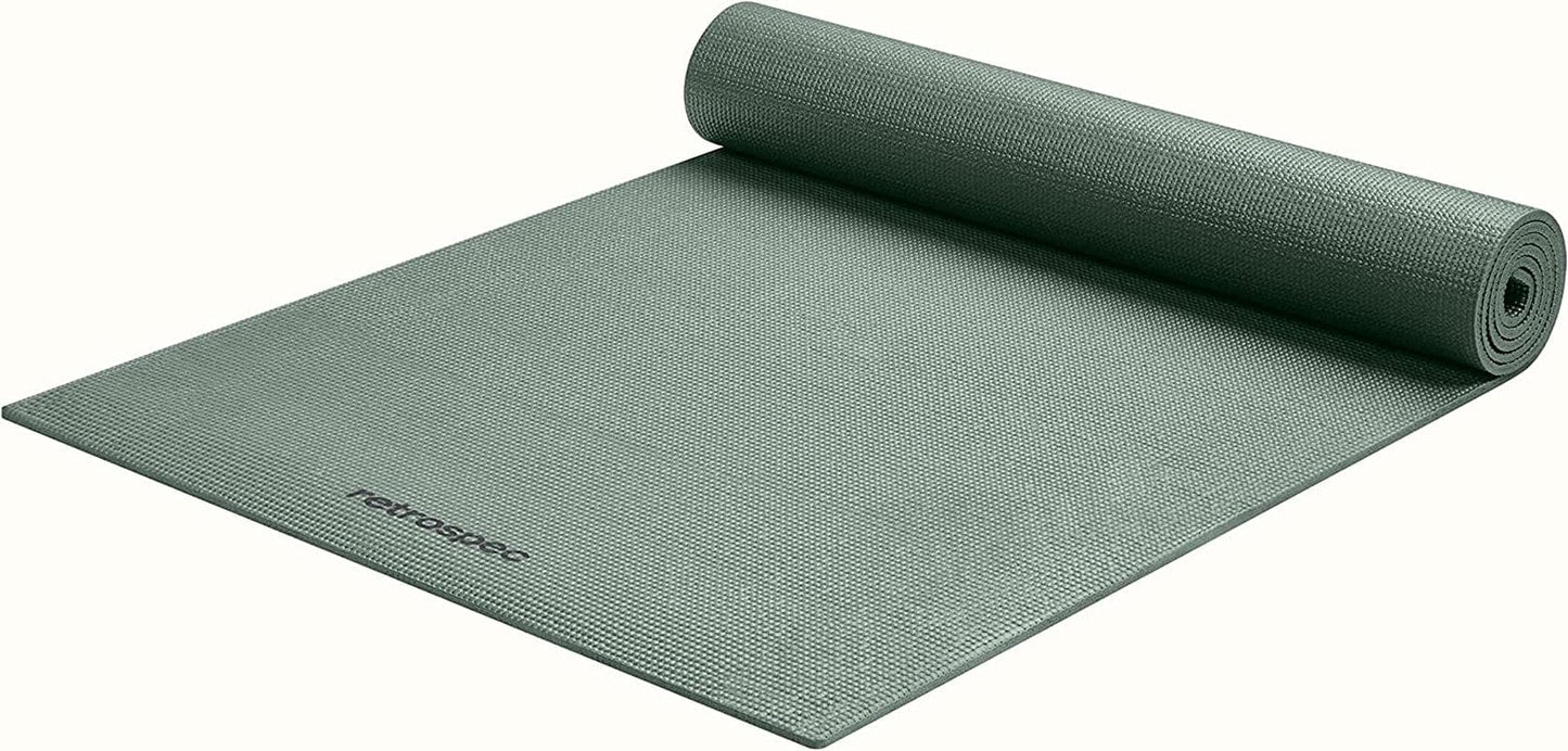 Retrospec Pismo Yoga Mat W/Nylon Strap for Men & Women - Non Slip Excercise Mat for Yoga, Pilates, Stretching, Floor & Fitness Workouts