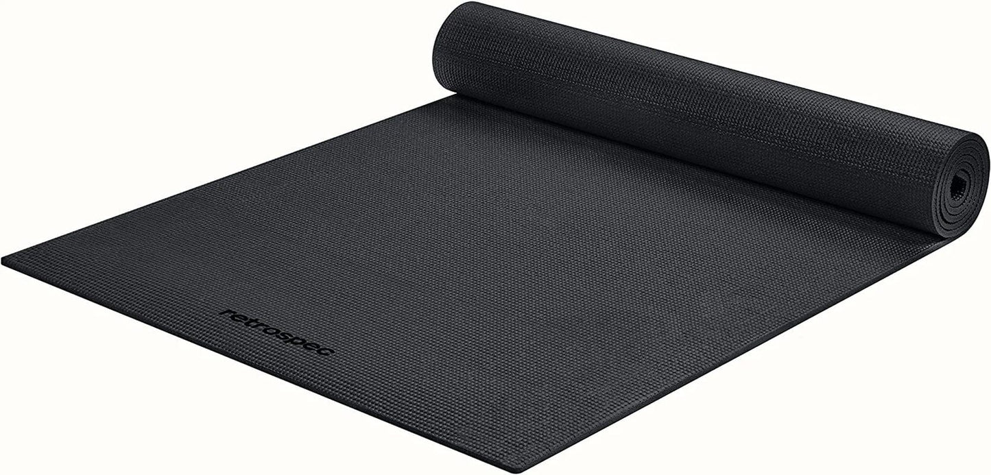Retrospec Pismo Yoga Mat W/Nylon Strap for Men & Women - Non Slip Excercise Mat for Yoga, Pilates, Stretching, Floor & Fitness Workouts