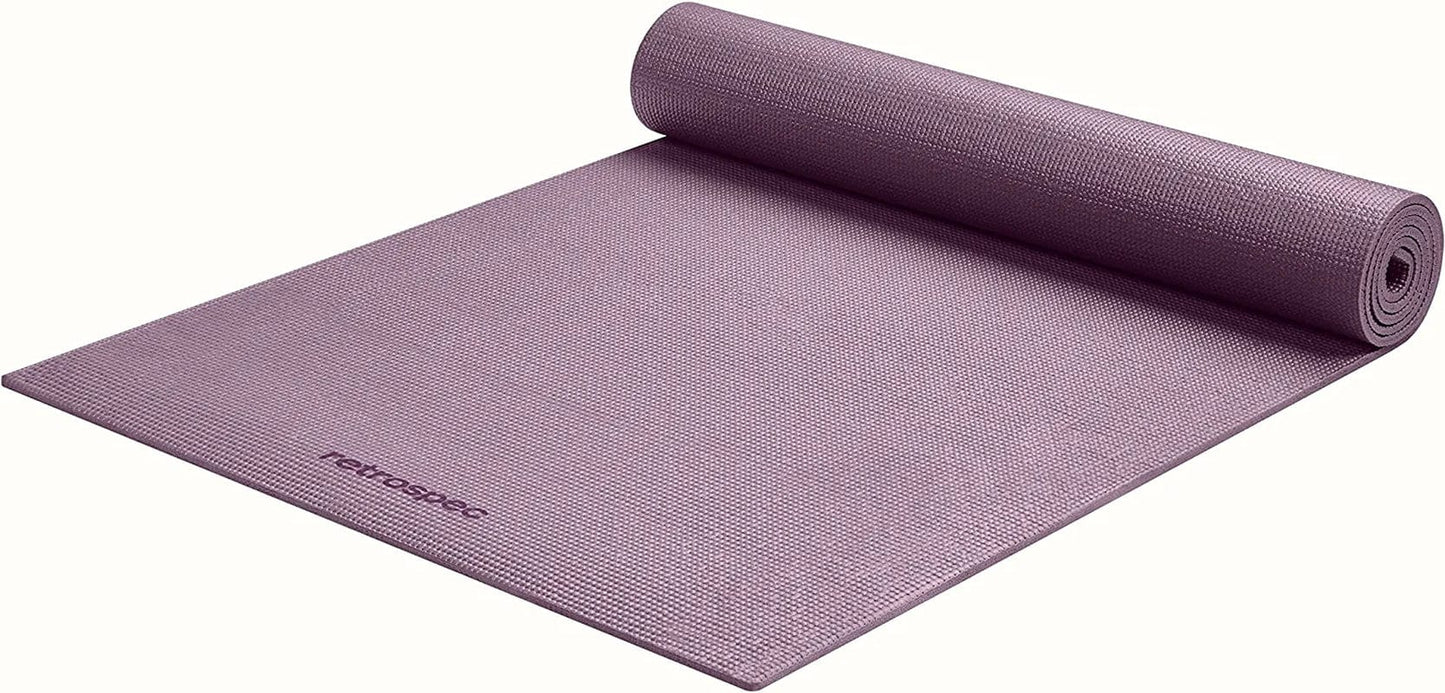 Retrospec Pismo Yoga Mat W/Nylon Strap for Men & Women - Non Slip Excercise Mat for Yoga, Pilates, Stretching, Floor & Fitness Workouts